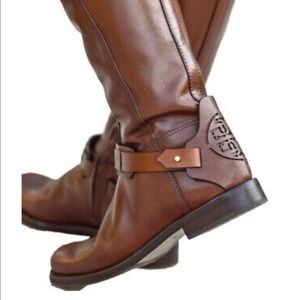 Chestnut leather Tory Burch riding boots